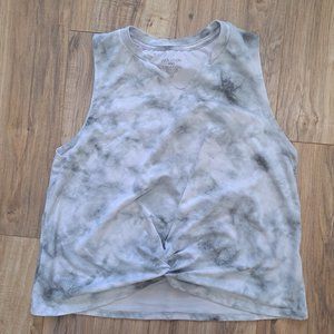 Tie dye Greyish blue and white athletic top